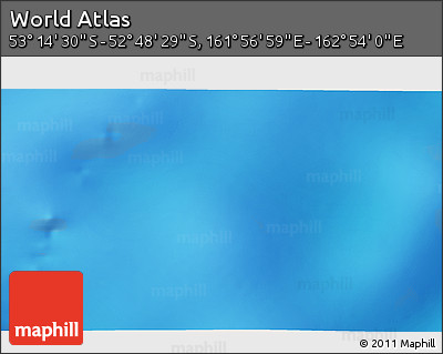 Physical 3D Map of the Area around 53° 1' 29" S, 162° 25' 30" E