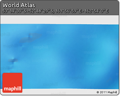 Physical 3D Map of the Area around 53° 1' 29" S, 162° 25' 30" E