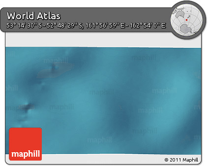 Satellite 3D Map of the Area around 53° 1' 29" S, 162° 25' 30" E