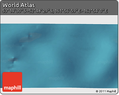 Satellite 3D Map of the Area around 53° 1' 29" S, 162° 25' 30" E