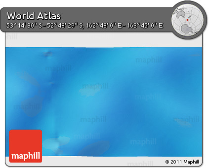 Physical 3D Map of the Area around 53° 1' 29" S, 163° 16' 30" E