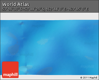 Physical 3D Map of the Area around 53° 1' 29" S, 163° 16' 30" E