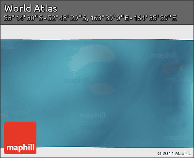 Satellite 3D Map of the Area around 53° 1' 29" S, 164° 7' 30" E