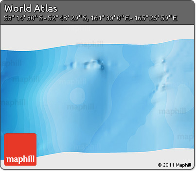Political 3D Map of the Area around 53° 1' 29" S, 164° 58' 29" E