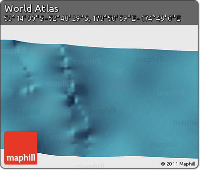 Satellite 3D Map of the Area around 53° 1' 29" S, 174° 19' 29" E