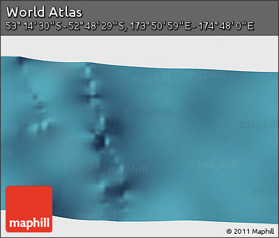Satellite 3D Map of the Area around 53° 1' 29" S, 174° 19' 29" E