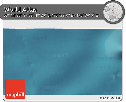Satellite 3D Map of the Area around 53° 1' 29" S, 176° 1' 30" E