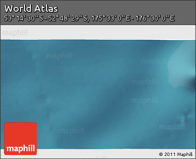 Satellite 3D Map of the Area around 53° 1' 29" S, 176° 1' 30" E