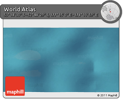 Satellite 3D Map of the Area around 53° 1' 29" S, 177° 43' 29" E