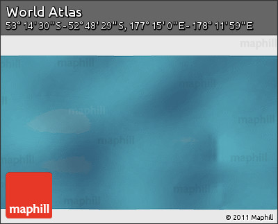 Satellite 3D Map of the Area around 53° 1' 29" S, 177° 43' 29" E