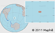 Gray Location Map of the area around 53° 1' 29" S, 21° 10' 29" W