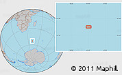 Gray Location Map of the area around 53° 1' 29" S, 41° 43' 30" E