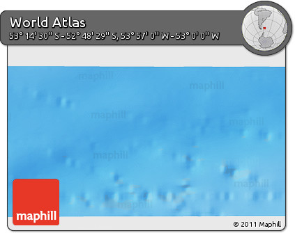 Physical 3D Map of the Area around 53° 1' 29" S, 53° 28' 30" W