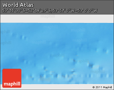 Physical 3D Map of the Area around 53° 1' 29" S, 53° 28' 30" W