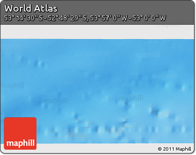 Physical 3D Map of the Area around 53° 1' 29" S, 53° 28' 30" W