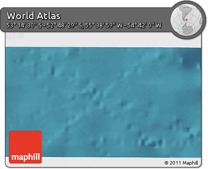 Satellite 3D Map of the Area around 53° 1' 29" S, 55° 10' 29" W