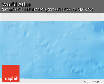 Shaded Relief 3D Map of the Area around 53° 1' 29" S, 55° 10' 29" W