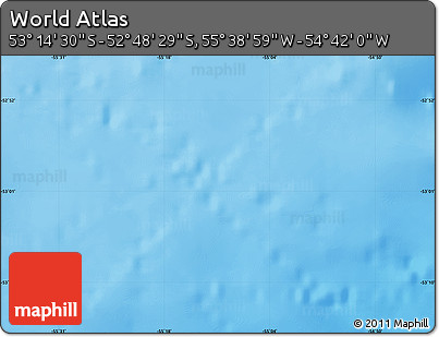 Physical Map of the Area around 53° 1' 29" S, 55° 10' 29" W