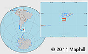 Gray Location Map of the area around 53° 1' 29" S, 60° 16' 29" W