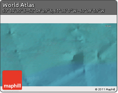 Satellite 3D Map of the Area around 53° 1' 29" S, 61° 7' 30" W
