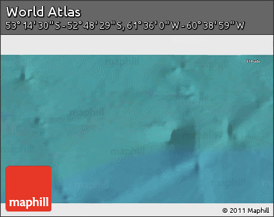 Satellite 3D Map of the Area around 53° 1' 29" S, 61° 7' 30" W