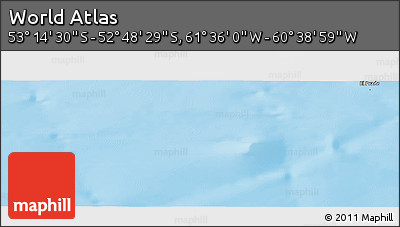 Physical Panoramic Map of the Area around 53° 1' 29" S, 61° 7' 30" W