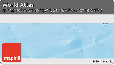 Physical Panoramic Map of the Area around 53° 1' 29" S, 61° 7' 30" W