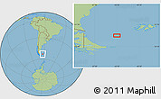 Savanna Style Location Map of the area around 53° 1' 29" S, 63° 40' 30" W
