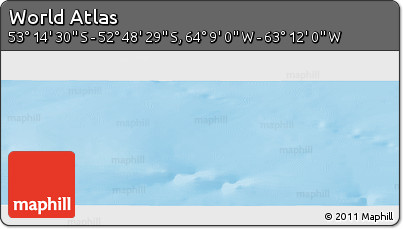 Shaded Relief Panoramic Map of the Area around 53° 1' 29" S, 63° 40' 30" W