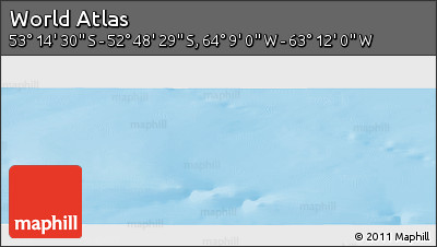 Shaded Relief Panoramic Map of the Area around 53° 1' 29" S, 63° 40' 30" W
