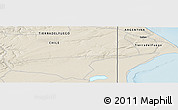 Shaded Relief Panoramic Map of the area around 53° 1' 29" S, 68° 46' 30" W