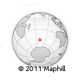 Outline Map of the Area around 53° 1' 29" S, 71° 28' 29" E, rectangular outline