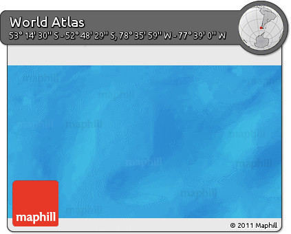 Physical 3D Map of the Area around 53° 1' 29" S, 78° 7' 30" W