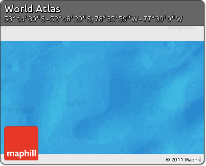 Physical 3D Map of the Area around 53° 1' 29" S, 78° 7' 30" W