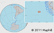 Gray Location Map of the area around 53° 1' 29" S, 78° 7' 30" W