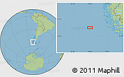 Savanna Style Location Map of the area around 53° 1' 29" S, 78° 7' 30" W