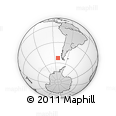 Outline Map of the Area around 53° 1' 29" S, 82° 22' 30" W, rectangular outline