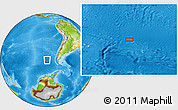 Physical Location Map of the area around 53° 1' 29" S, 91° 43' 29" W