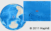 Shaded Relief Location Map of the area around 53° 1' 29" S, 91° 43' 29" W