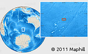 Shaded Relief Location Map of the area around 53° 24' 42" S, 101° 13' 29" E