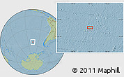 Savanna Style Location Map of the area around 53° 24' 42" S, 106° 10' 30" W, hill shading