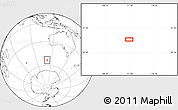 Blank Location Map of the area around 53° 24' 42" S, 111° 25' 30" E