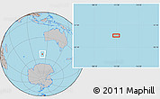 Gray Location Map of the area around 53° 24' 42" S, 111° 25' 30" E