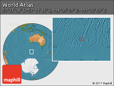 Satellite Location Map of the Area around 53° 24' 42" S, 119° 4' 29" E