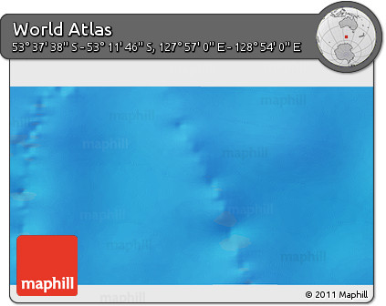 Physical 3D Map of the Area around 53° 24' 42" S, 128° 25' 30" E