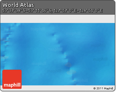 Physical 3D Map of the Area around 53° 24' 42" S, 128° 25' 30" E