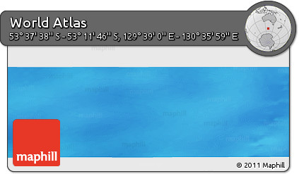 Physical Panoramic Map of the Area around 53° 24' 42" S, 130° 7' 30" E
