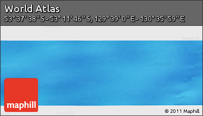Physical Panoramic Map of the Area around 53° 24' 42" S, 130° 7' 30" E
