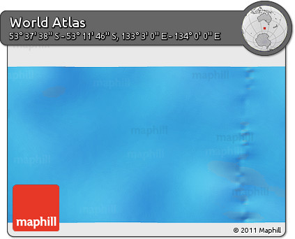 Physical 3D Map of the Area around 53° 24' 42" S, 133° 31' 30" E