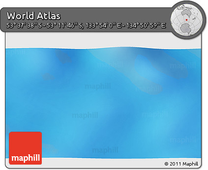 Physical 3D Map of the Area around 53° 24' 42" S, 134° 22' 30" E